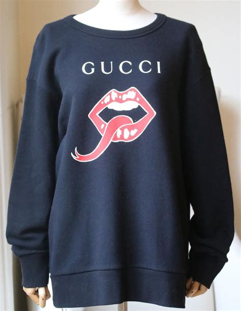 gucci black jumper with red lips|is gucci black.